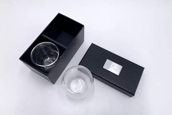 Coffret tasses à espresso gravure personnalisée pour Bianchet